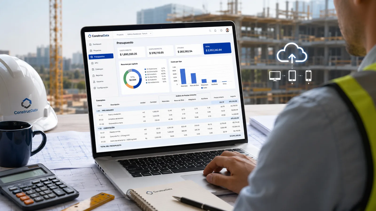 ConstrucData: software APU para presupuestos y analisis de precios unitarios en construccion